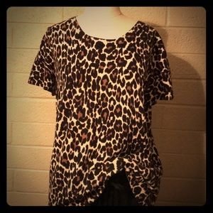 J crew leopard s/s cotton sweater t shirt